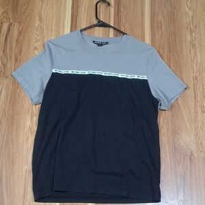 Michael Kors Gray and Black Men's Shirt